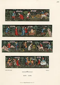 Knightly: Wool tapestry of rural pursuits from the 15th century