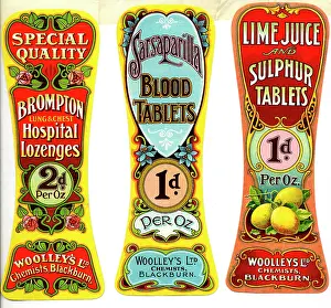 Cures: Woolley's Chemists labels