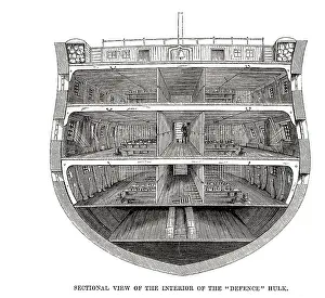 Hulks: Woolwich hulks - interior view of Defence