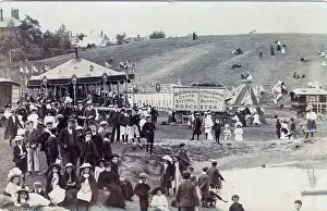Worcester Steeplechase Fair day with carousel & crowd