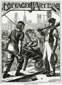 Improvements: Work at the Embankment, London 1868