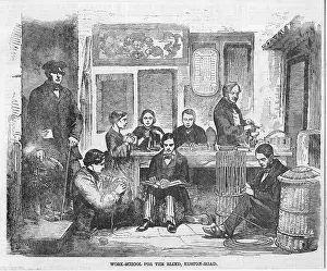 Blindness: Work school for the blind 1858