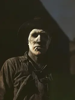 Sunray: Worker at carbon black plant, Sunray, Texas
