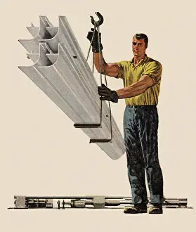 Steadies: Worker with Girders