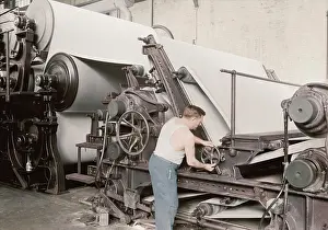 Reel: Worker making matchboard on cylinder machines, 1936
