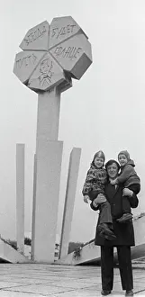 Prosperity: Worker Nikolay Yakovlev and his children at ?Tsvetok
