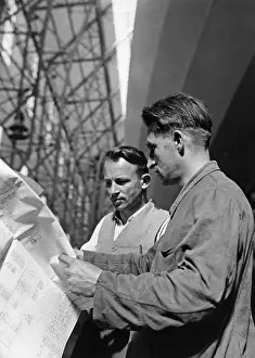 Friedrichshafen: Worker at the Zeppelin shipyard in Friedrichshafen, 1937