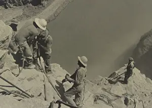 Lcgr1306: Workers at Boulder Dam site in 1934. They are