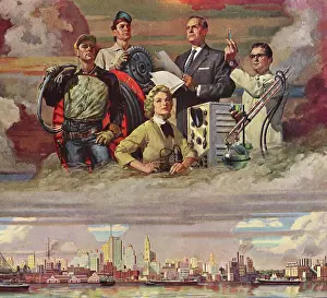 Businessmen: Workers, Businessmen, Operator, Scientist and City