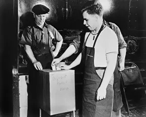 Dearborn: Workers depositing ballot during a National ?