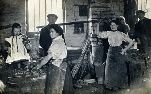 Workers at Harry Steven's Chain Shop, Cradley Heath