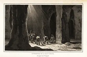 Northwich: Workers mining rock salt in Northwich, Cheshire