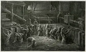 Malt: Workers Mixing Malt in a Brewery
