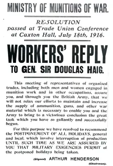Caxton: Workers Reply to General Sir Douglas Haig, WW1