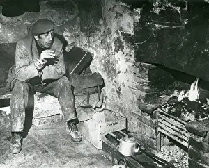 Teapot: Workman in quarry hut, North Wales