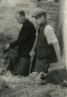 Borley: Workmen digging in the cellar of Borley Rectory