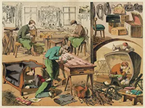 Saddler: Workshop of a saddler and upholsterer