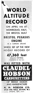 Carburetters: World Altitude Record Using Claudel-Hobson