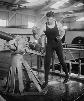 Heavyweights: World Champion Boxer Jack Dempsey in fighting pose