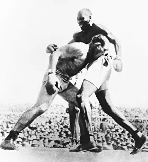 Responding: World Heavyweight Champion, Jack Johnson, (right)