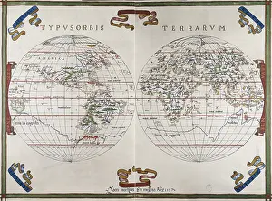 Martines: World map by Joan Martines (1591). Miniature