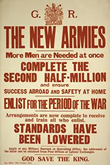 Relied: World War 1. British recruiting poster issued