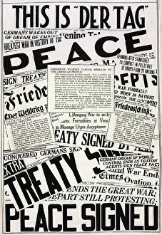 Lcgr0213: World War 1. The collage of Newspaper headlines