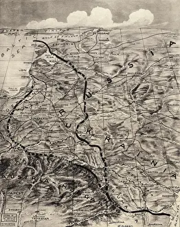 Lcgr0113: World War 1. Map of operations on the Eastern