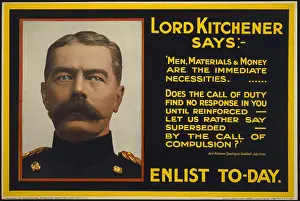 Quotes: World War 1. Recruiting poster showing British
