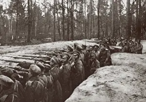Thickly: World War 1. Russian forces in a trench on one