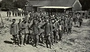 Hands Up: World War 1. Somme Offensive. German prisoners captured