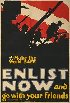 Lcgr0113: World War 1. U.S. recruiting poster shows troops