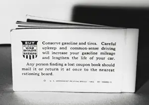 No One: World War 2 gasoline rationing booklet for one year's