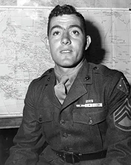 Gunnery: World War 2 photograph of Sergeant John Basilone