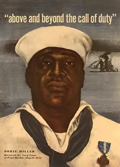 Dorie: World War 2 poster with a portrait of Doris Dorie