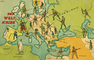 World War One Combatants - Map of Europe