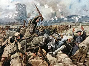 Charging: World War I: Battle of Loos. Scottish regiments