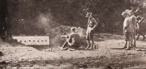 Halftone: World War I, flyers training at target practice ?