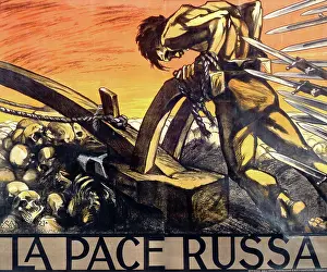 Bayonet: World War I propaganda poster The Russian Peace, circa 1918
