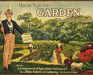 Planting: World War I propaganda poster with Uncle Sam promoting