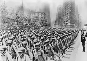 Massed: World War II, massed infantry units march ?