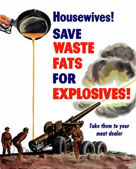 Recycling: World War II poster of grease from a frying