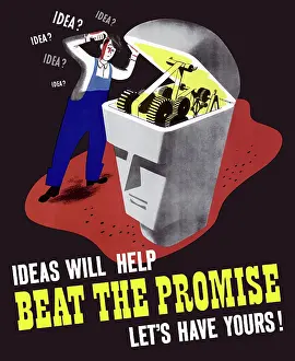 Scratching: World War II poster of a man inspecting the