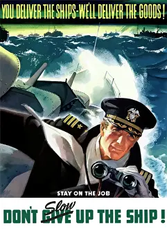 Binoculars: World War II poster of a Navy Commander with
