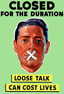 Lips: World War II poster showing the head of a