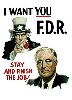 Advice: World War II poster of Uncle Sam and President