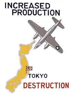 Overhead: World War II propaganda poster featuring a