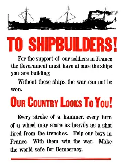 Steamboat: World War II propaganda poster featuring a