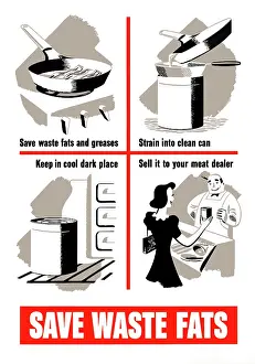 Advice: World War Two poster showing ways to save