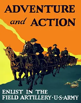 Enlisting: World War One propaganda poster of soldiers
